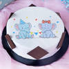 Cute Elephants Baby Shower Poster Cake (1 Kg) Online