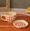 Cute Heart Mug And Dessert Plate Set - Single Piece