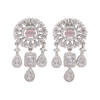 Shop CZ Necklace With Pendant And Drop Earring Set - Pink