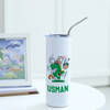 Dino Football Player - Personalized Stainless Steel Tumbler With Straw