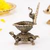 Buy Divine Brass Peacock And Turtle Diya