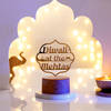 Shop Diwali With Family Personalized LED Lamp With Wooden Base