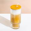 Easy Sips Ribbed Glass Sipper With Reusable Straw