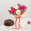 Elegant Blooms And Chocolate Swirl Cake Duo