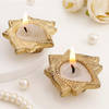 Buy Elegant Elephant Figurine And Lotus Candle Set - Set Of 2 - Gold