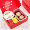 Shop Elegant Kundan Rakhi Set Of 2 With Besan Laddoos