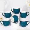 Elegant Sips Bloom Porcelain Cups - Set Of 6