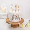 Elegant White Swirl Birthday Cake (1 Kg)