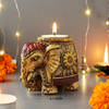 Gift Elephant Hand Painted T-Light Holder
