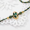 Emerald Leaf Kundan And Meenakari Rakhi