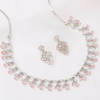 Enchanting Grace - Rose Pink CZ Necklace With Earrings