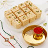 Enchanting Kundan Rakhi Set Of 2 With Soan Papdi Online