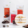 Enchanting Kundan Rakhi Set Of 3 And Chocolates