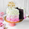 Shop Enchanting New Year Pink Bloom And Cake Combo