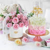 Enchanting New Year Pink Bloom And Cake Combo