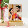 Gift Enduring Personalized Karwa Chauth Rose Photo Stand
