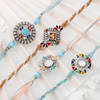 Enthralling Blue Stone Rakhi Set Of 4