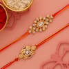 Gift Eternal Bond Set of 2 Exquisite Kundan Rakhis