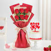 Eternal Romance Bouquet And Red Velvet Cake Valentine Combo Online