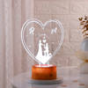 Gift Evergreen Love Personalized LED Lamp - Wooden Finish Base