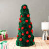 Gift Evergreen Xmas Pom Pom Tree With Lights