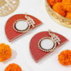 Gift Exquisite D-Shape Peacock Diyas For Diwali