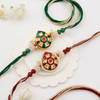 Gift Exquisite Kundan Meenakari Rakhi Set Of 2
