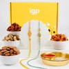 Exquisite Meena Rakhi Set Of 2 With Dry Fruits Online