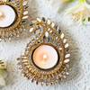 Shop Exquisite Mirror Embellished Mayur Pankhi Diyas - Set Of 2