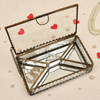 Buy Fancy Personalized Four Sectional Glass Jewellery Box with Brass Framing