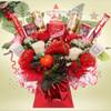 Festive Candle & Chocolate Delight Bouquet