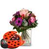 Flower bouquet Sweet Surprise with Munz chocolate ladybird