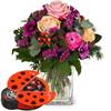 Flower bouquet Sweet Surprise with Munz chocolate ladybird