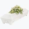 Funeral Spray White and Cream w ribbon 248002