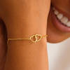 Gift Gold Interlocking Double Heart Bracelet For Women