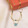 Shop Gold Plated Double Layered Evil Eye Necklace