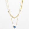 Gold Plated Double Layered Evil Eye Necklace Online