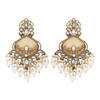 Buy Gold Plated Kundan And Meenakari Chandbali Earring - White