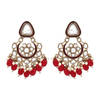 Buy Gold-plated Kundan And Meenakari Chandbali Earrings - Red