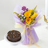 Golden Bloom And Midnight Truffle Cake Combo