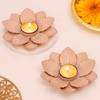 Golden Bloom Diwali Metal Diyas - Set Of 2