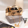 Golden Glam Geometric Clutch