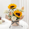 Buy Golden Glow Sunflower And Roses Arrangement
