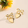 Buy Golden Heart Bracelet And Earrings Combo For Women