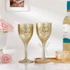 Golden Luxe Personalized Wine Glass Set For Couples Online