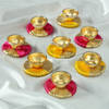 Gift Golden Metal Diya Gota Work Base (Set of 8)