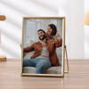 Gift Golden Metal Personalized Photo Frame For Valentine's Day