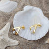 Gift Golden Triangle 14K Gold Plated Pearl Studs