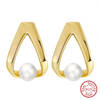 Golden Triangle 14K Gold Plated Pearl Studs Online