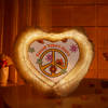 Gift Good Vibes Only Heart LED Fur Cushion